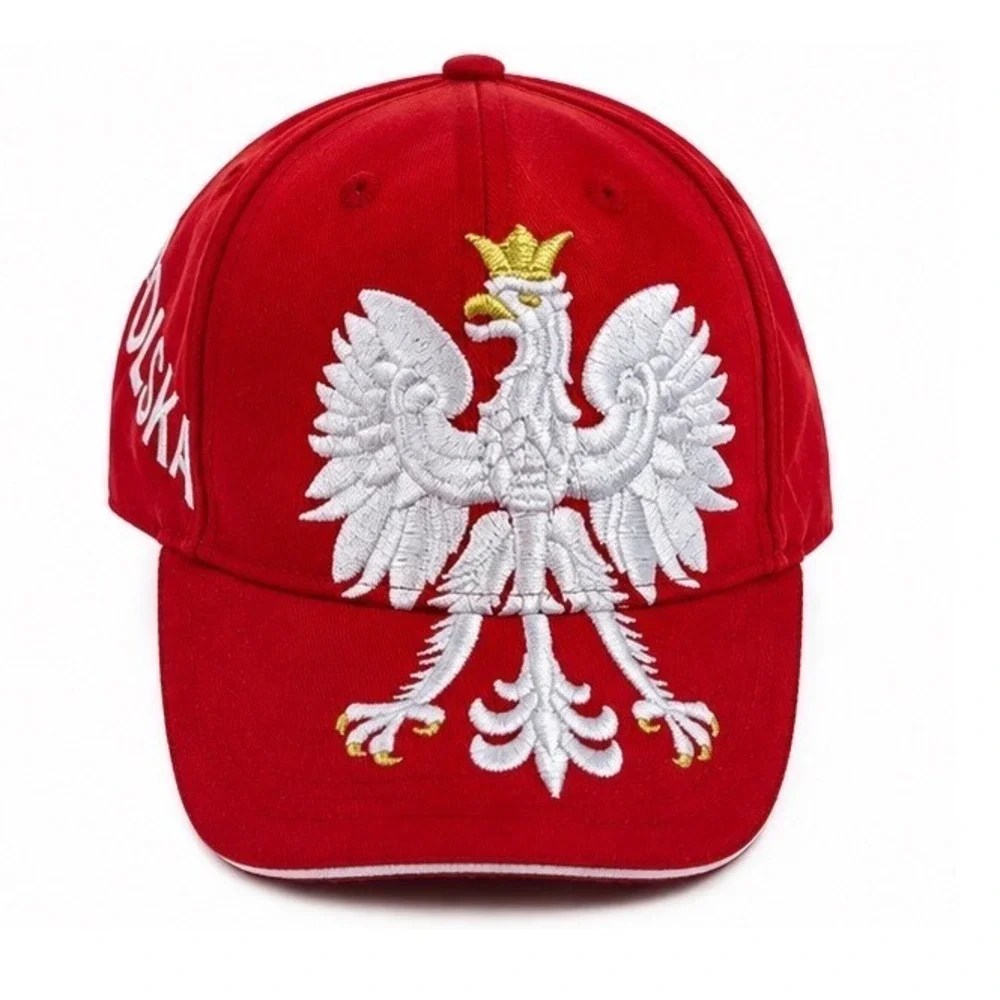 Polska Poland Hat Polish White Eagle Orzel Bialy Embroidered Red Baseball Cap